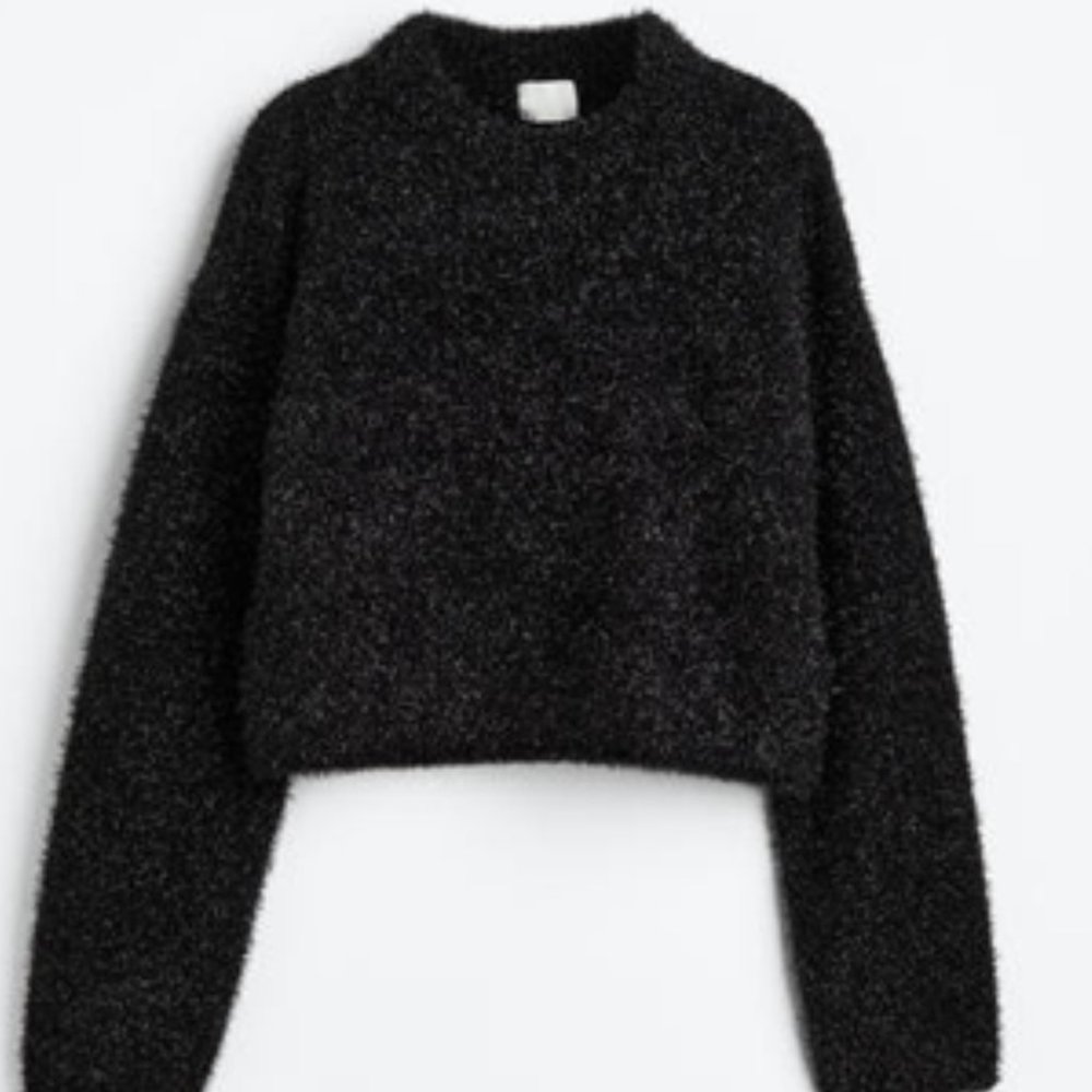 H&M Black Glittery Sweater, Size M